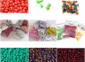 Plastikiniai karoliukai, mediniai karoliukai