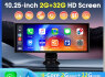 PODOFO ULTRA PRO 10. 25 COLIŲ AUTOMOBILIO EKRANAS SU ANDROID AUTO - CARPLAY IR 4K REGISTRATORIUMI