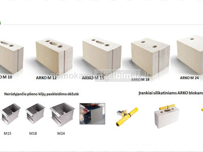 Blokeliai, pamatai, perdangos, kaminai