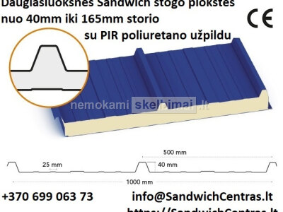 AKCIJA. Naujos sandwich plokštės 22, 00 eur m2