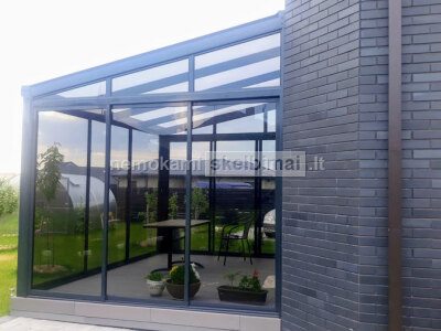 Aliuminio stoginės su integruota vandens nubėgimo sistema