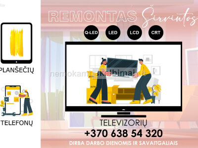 Televizorių ir kitos video technikos remontas Širvintose, Ukmergėje