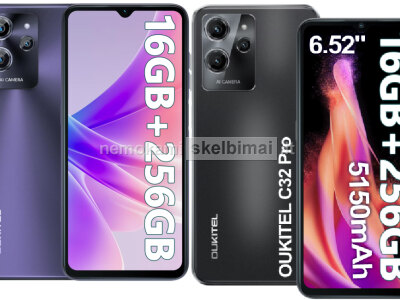 Naujas Telefonas OUKITEL C32 Pro 256GB 16GB, 5150mAh baterija
