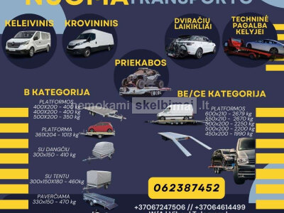 PRIEKABŲ NUOMA DIRBAME IR SAVAITGALIAIS ŠEŠTADIENIAIS IR SEKMADIENIAIS