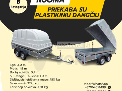 PRIEKABOS SU PLASTIKINIU DANGČIU NUOMA