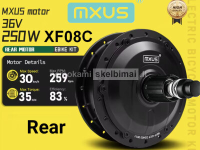 Naujas Mxus XF08C 250W 36V Galinis El. Dviračio Variklis