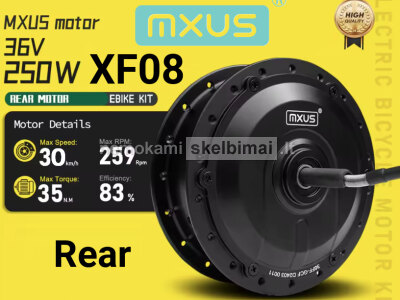 Naujas Mxus XF08 250W 36V Galinis El. Dviračio Variklis
