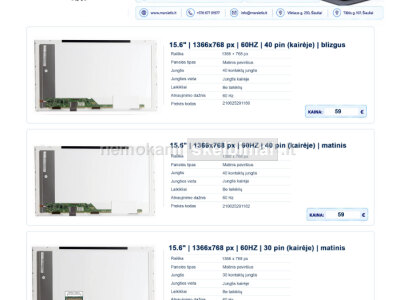 LCD matrica, ekranas, nešiojamo kompiuterio ekranas, ekrano remontas